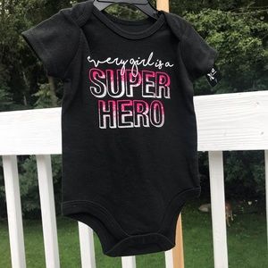3/$20-every girl is a super hero onesie-6M